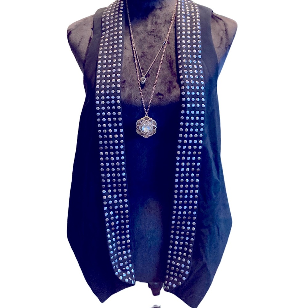 Rockstar Studded Lapel Vest! Seventy Two Changes Brand. Small. BLING! RARE!